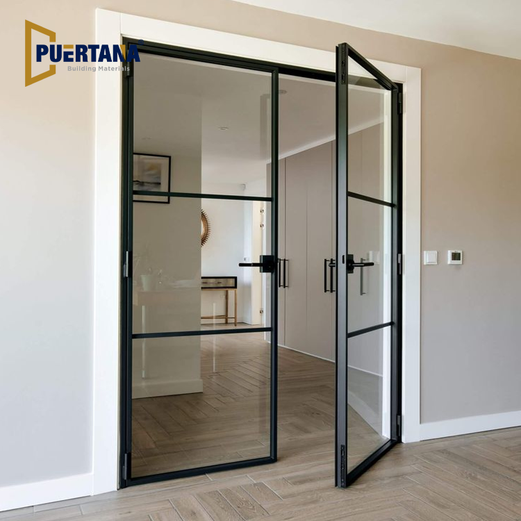 Interior Aluminum Hinged Door Glass Partition Walls Room Dividers ...